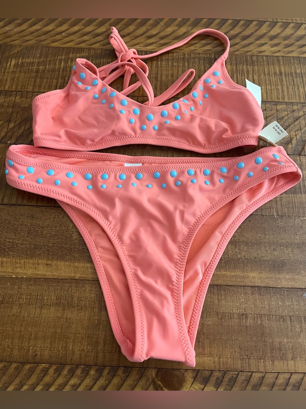NWT Aerie FULL SET Halter Voop Top + Cheeky Bottom in Spicy Coral - Size S